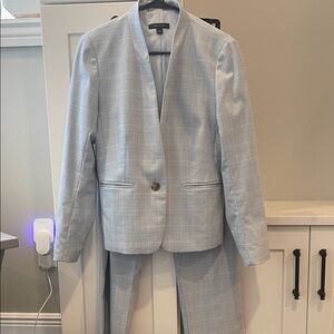 Women’s Ann Taylor Light Blue Plaid Suit